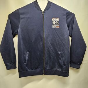 Mechanic Zip Hoodie Men’s XXL Navy Skull Wrench Graphic Polyester Blend China RN